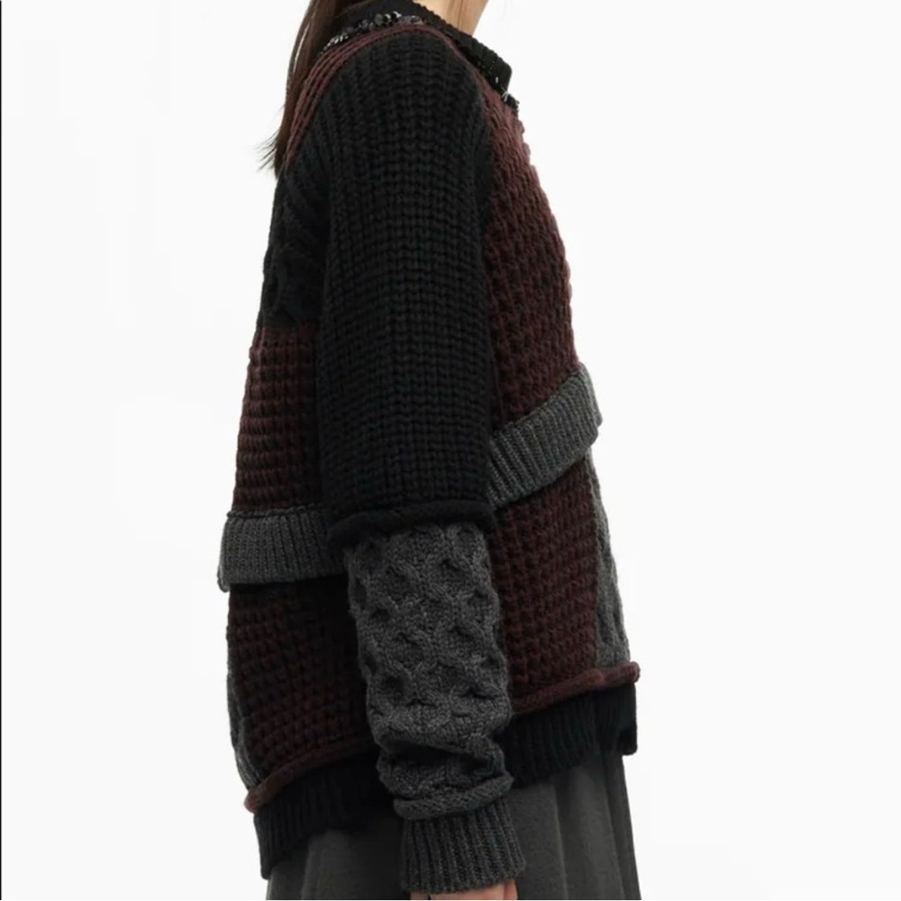 Zara Oversized Patchwork 3D Boyfriend Pullover Sw… - image 8